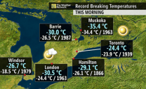 Ontario nella morsa del gelo: crollati diversi record di freddo