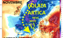 Il vortice polare si trasferisce in Europa in Novembre e il Mediterraneo diventa obiettivo di afflussi freddi artici