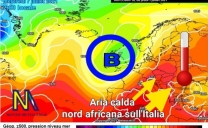 Nuova avvezione di aria molto calda dal nord Africa verso l’Italia