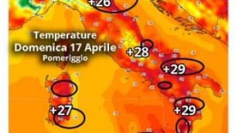 Le aree più calde domenica 17 Aprile: eccole