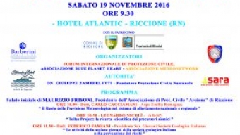 2° Forum Internazionale di Protezione Civile – Riccione (Rn) – 19 Novembre 2016