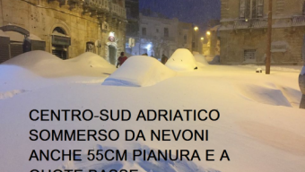 Sud Italia Neve Record, anche 55cm in pianura, il Nord addirittura a secco con siccità