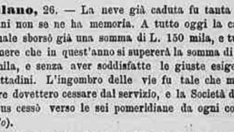 Milano Abbondante Nevicata del 26 Gennaio 1871
