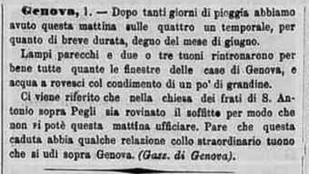 Genova, Temporale 1 Gennaio 1869