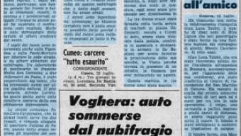 Pioggia e Grandine causano gravi danni nel Pavese, auto sommerse a Voghera 22 Luglio 1976