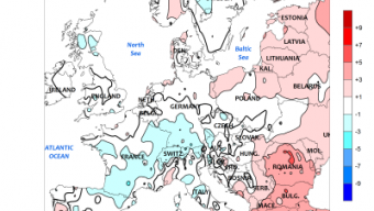 Noaa: Anomalie termico/precipitative tra il 12 e il 18 Novembre in Europa e in Italia