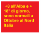 Saranno sottomedia le temperature IN QUOTA ,ma non in Pianura Padana, ove avremo temperature normalissime per il periodo