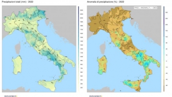 Anno 2022 in Italia: Piogge scarse e mal distribuite nel tempo e nello spazio