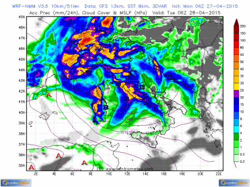 27 APRILE 2015 PREVISIONI METEO