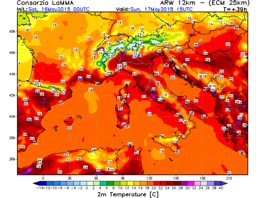 16 MAGGIO 2015 PREVISIONI METEO