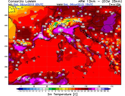 6 GIUGNO 2015 PREVISIONI METEO