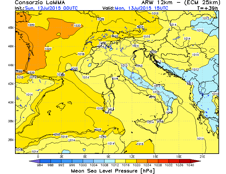 12 LUGLIO 2015 PREVISIONI METEO