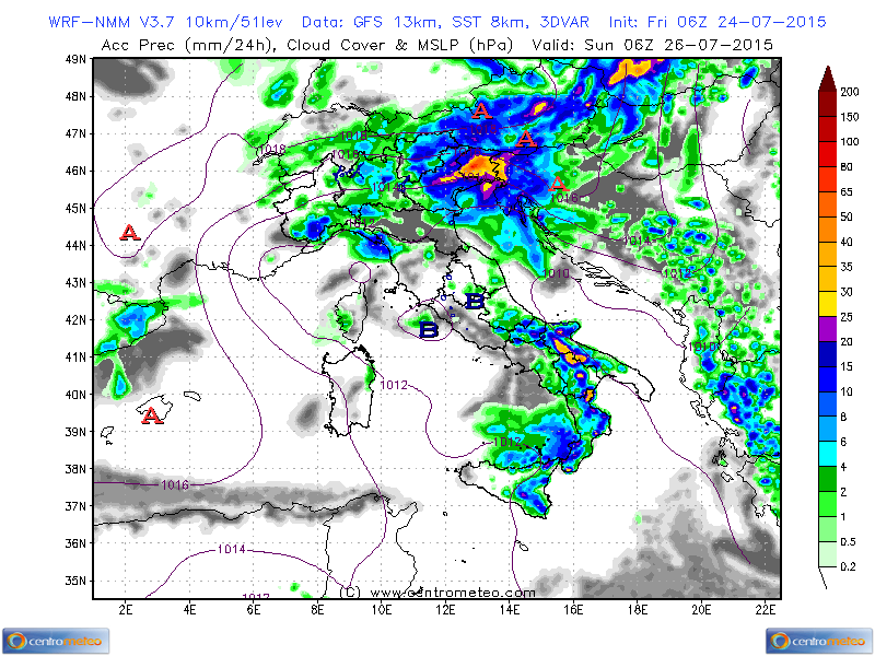 24 LUGLIO 2015 PREVISIONI METEO