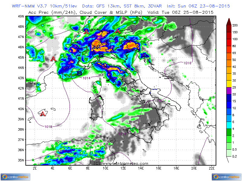 23 AGOSTO 2015 PREVISIONI METEO