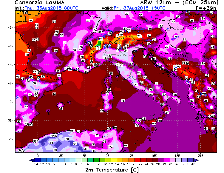 6 AGOSTO 2015 PREVISIONI METEO