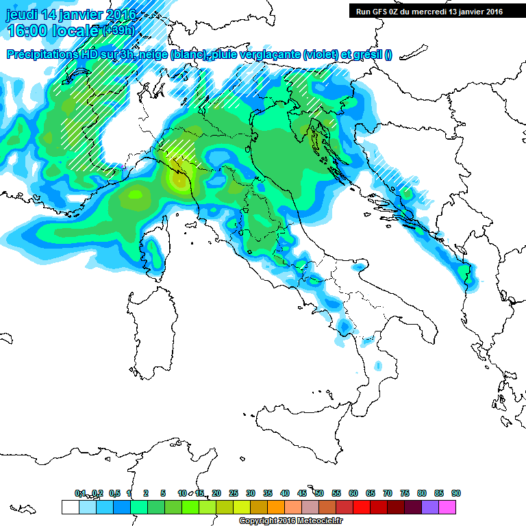 13 GENNAIO 2016 PREVISIONI METEO