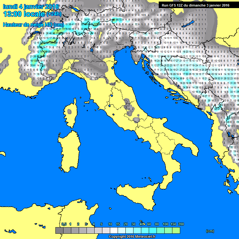 3 GENNAIO 2016 PREVISIONI METEO