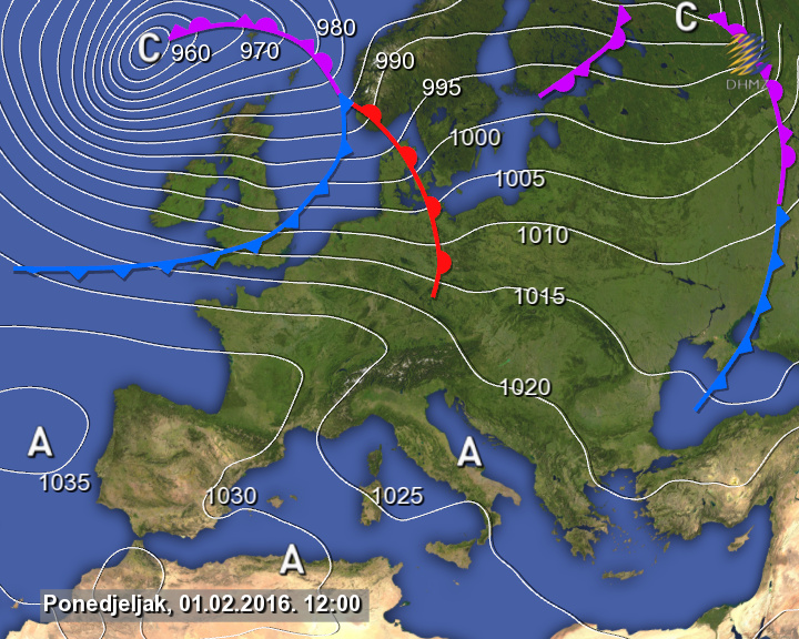 31 GENNAIO 2016 PREVISIONI METEO