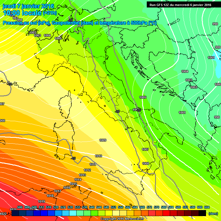 6 GENNAIO 2016 PREVISIONI METEO