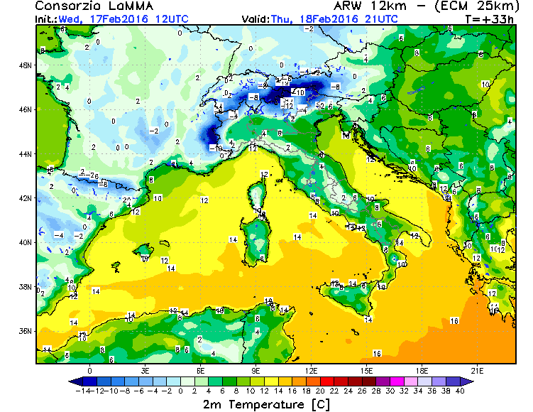 17 FEBBRAIO 2016 PREVISIONI METEO