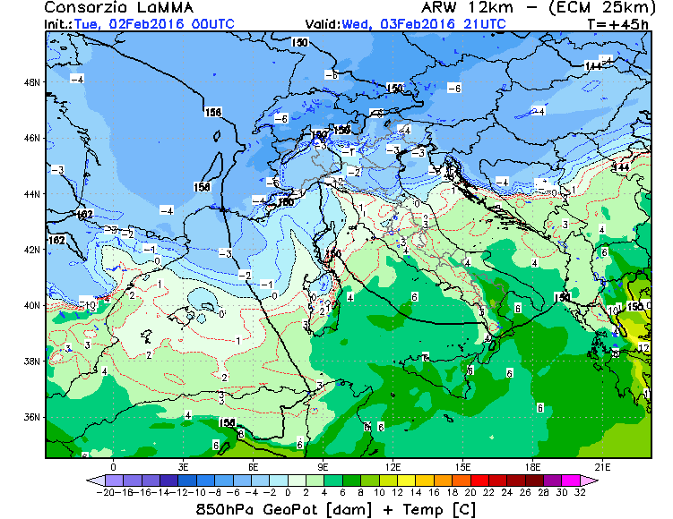 2 FEBBRAIO 2016 PREVISIONI METEO