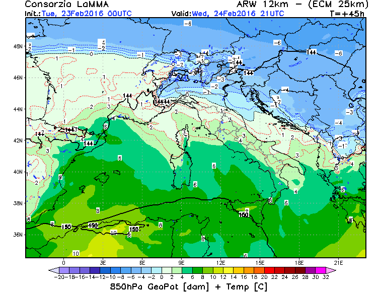 23 FEBBRAIO 2016 PREVISIONI METEO