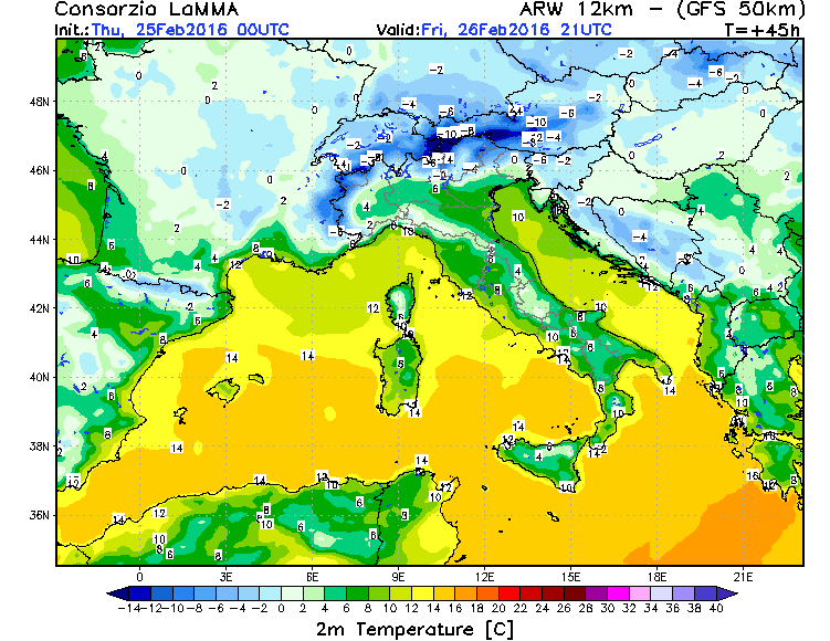 25 FEBBRAIO 2016 PREVISIONI METEO