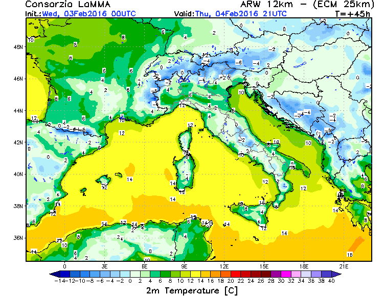 3 FEBBRAIO 2016 PREVISIONI METEO