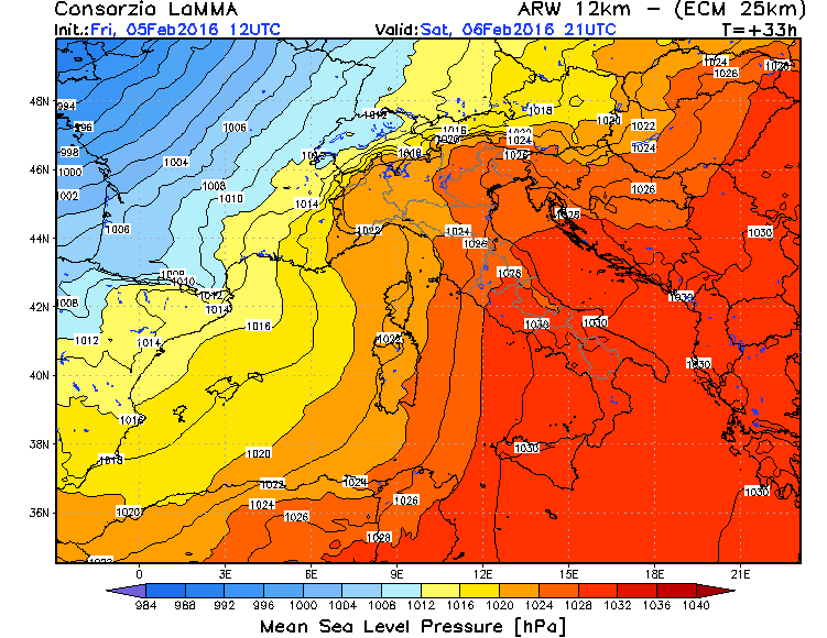 5 FEBBRAIO 2016 PREVISIONI METEO