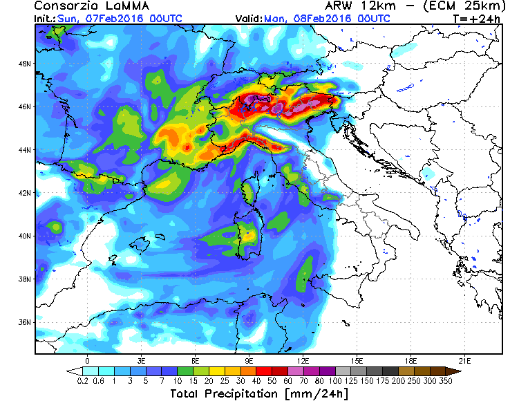 7 FEBBRAIO 2016 PREVISIONI METEO