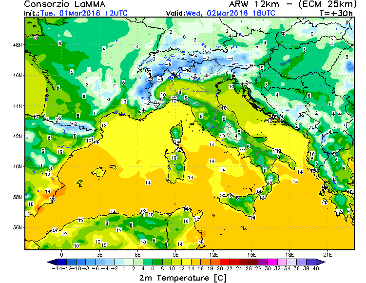 1 MARZO 2016 PREVISIONI METEO