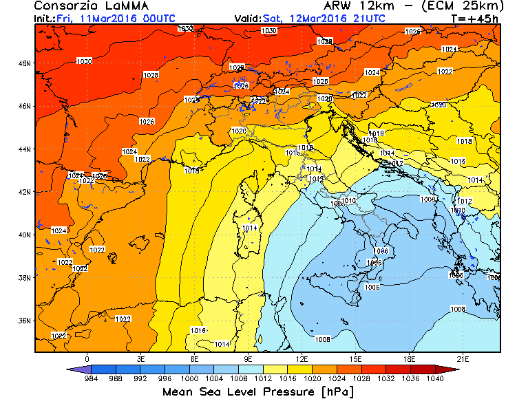 11 MARZO 2016 PREVISIONI METEO