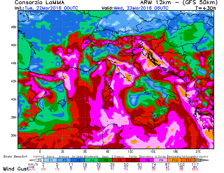 22 MARZO 2016 PREVISIONI METEO