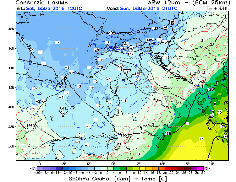 5 MARZO 2016 PREVISIONI METEO