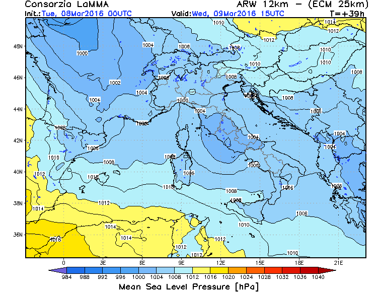 8 MARZO 2016 PREVISIONI METEO