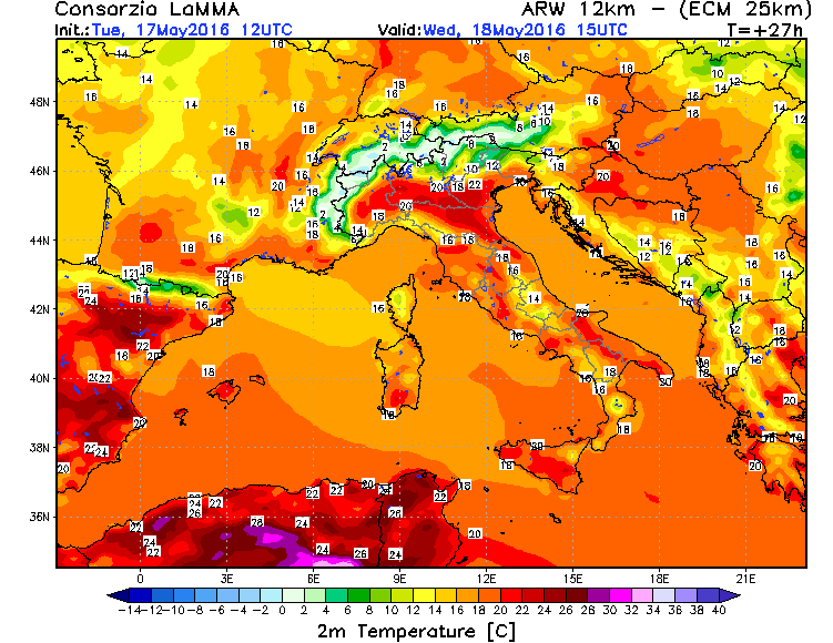 17 MAGGIO 2016 PREVISIONI METEO