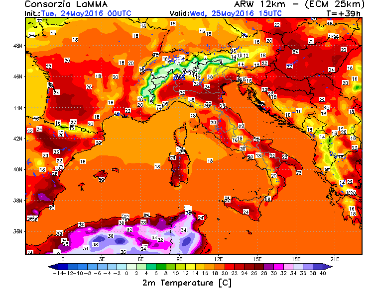 24 MAGGIO 2016 PREVISIONI METEO