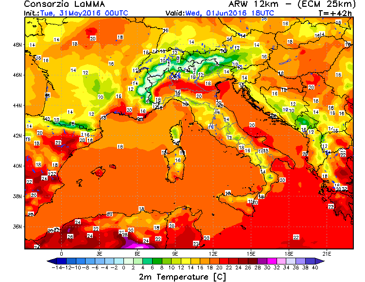 31 MAGGIO 2016 PREVISIONI METEO