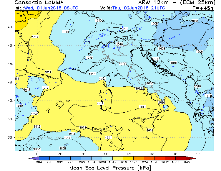 1 GIUGNO 2016 PREVISIONI METEO