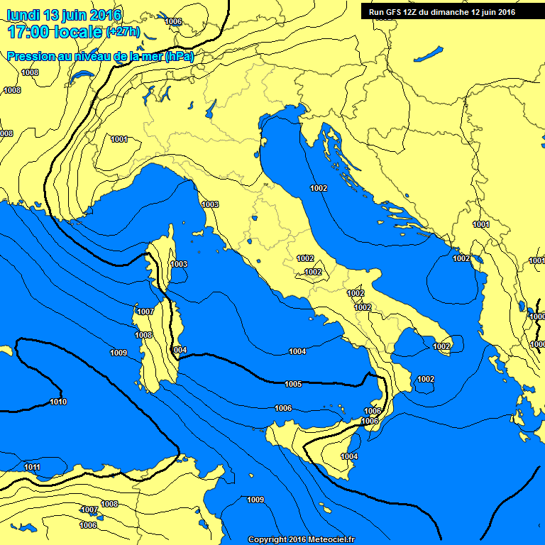 12 GIUGNO 2016 PREVISIONI METEO