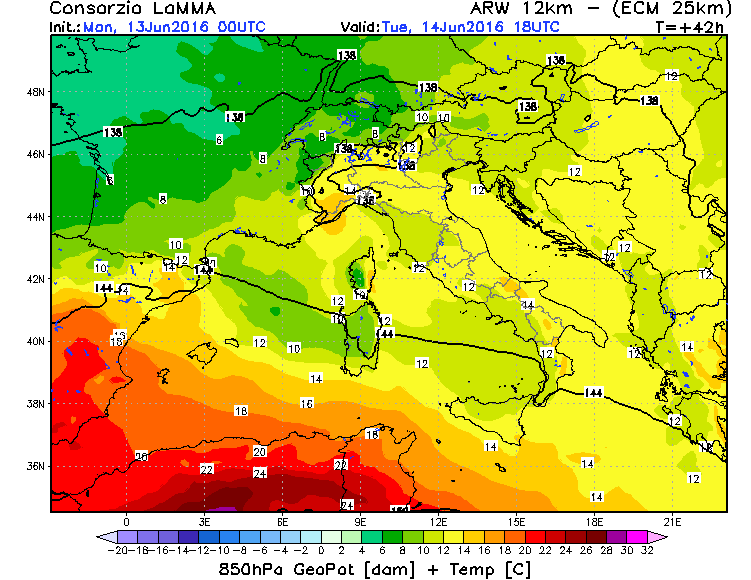 13 GIUGNO 2016 PREVISIONI METEO