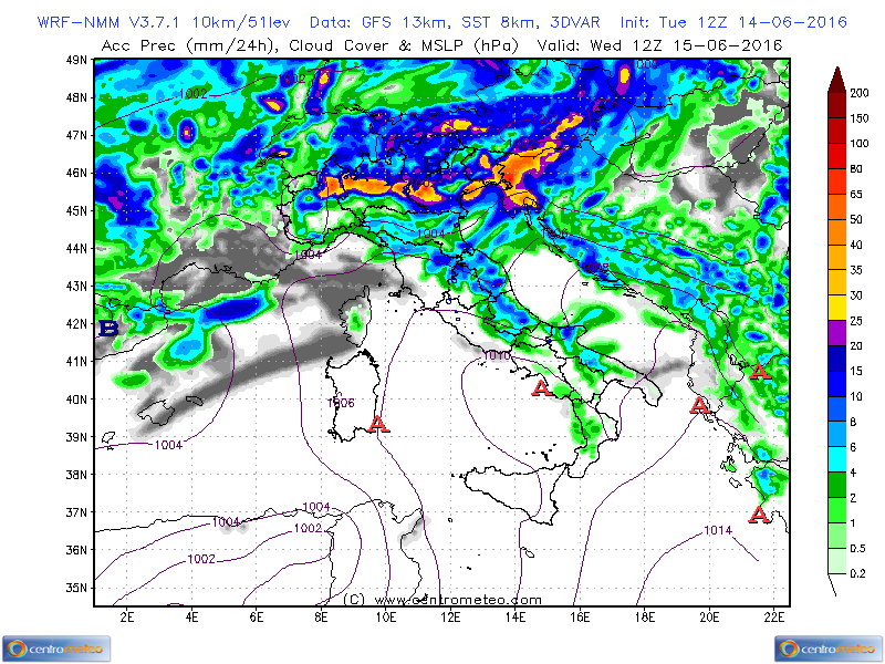 14 GIUGNO 2016 PREVISIONI METEO