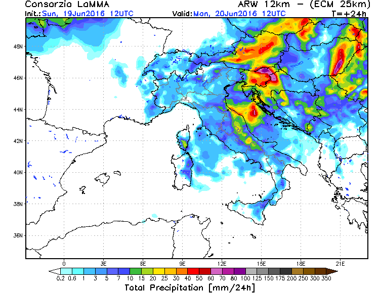 19 GIUGNO 2016 PREVISIONI METEO