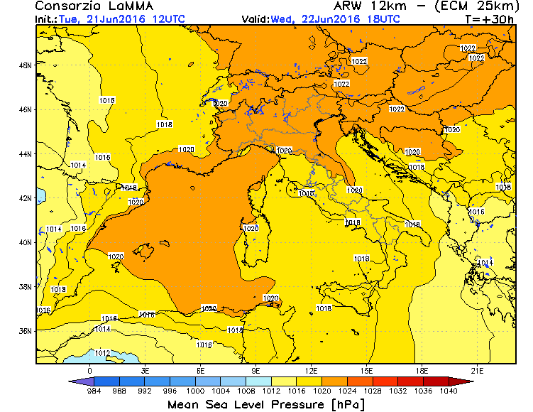 21 GIUGNO 2016 PREVISIONI METEO