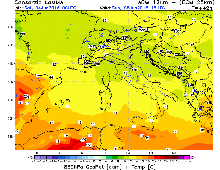 4 GIUGNO 2016 PREVISIONI METEO