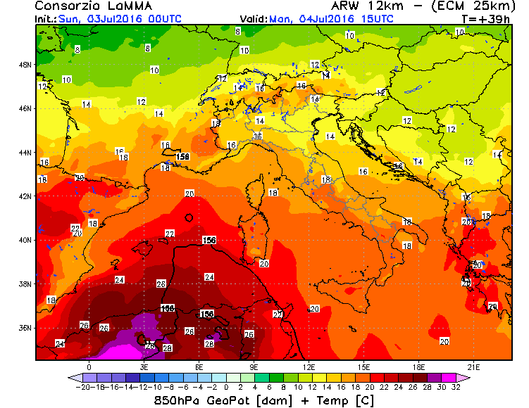 3 LUGLIO 2016 PREVISIONI METEO