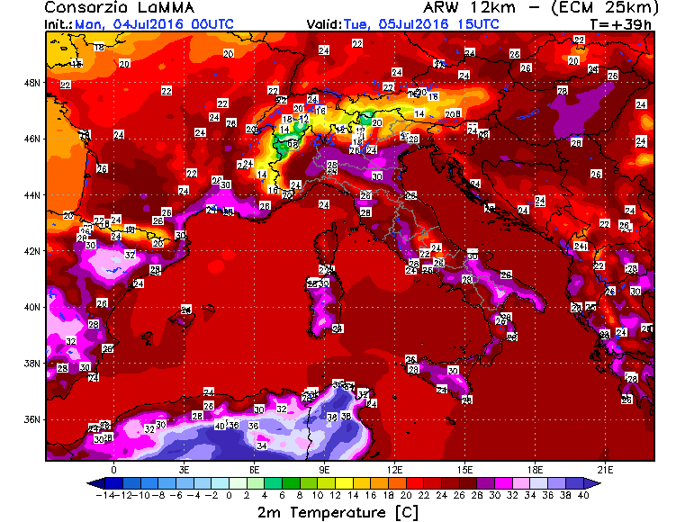 4 LUGLIO 2016 PREVISIONI METEO