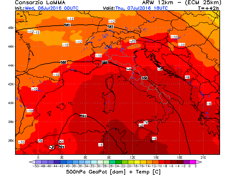 6 LUGLIO 2016 PREVISIONI METEO