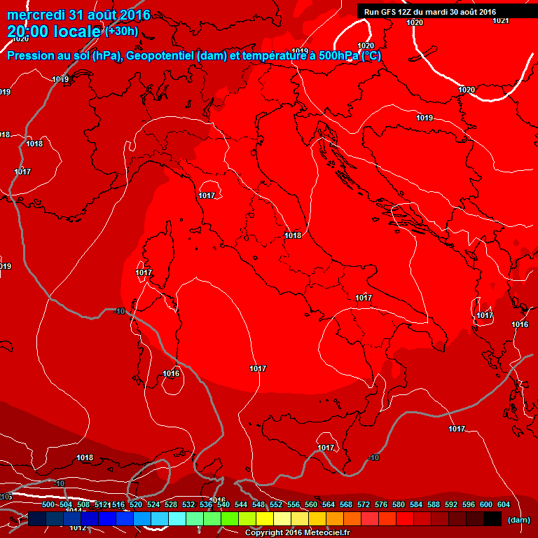 30 AGOSTO 2016 PREVISIONI METEO