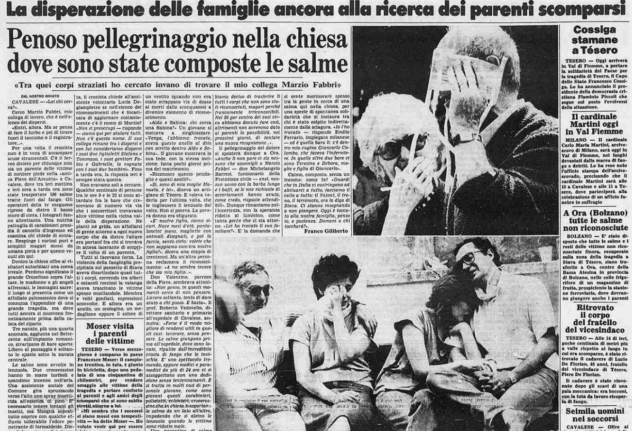 Tragedia in Val Di Stava 19 Luglio 1985 Alto Adige 268 Morti